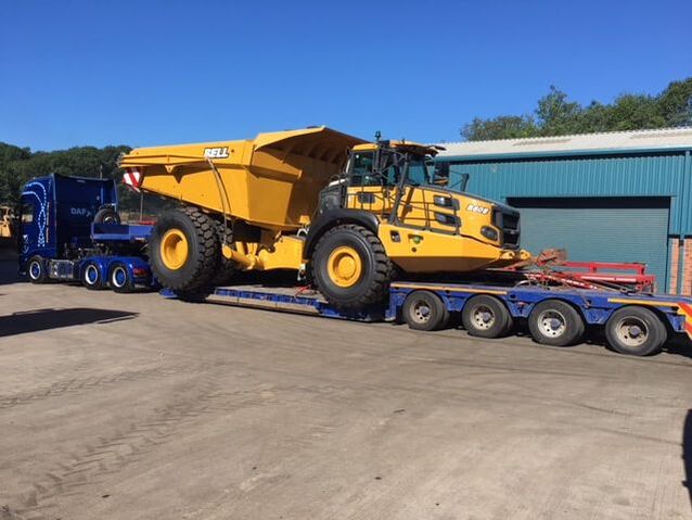 Repainted articulated dump truck at EP Industries